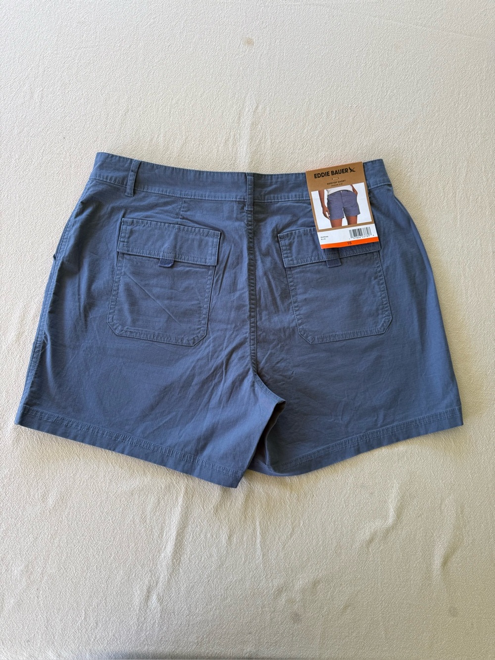 Eddie Bauer‎ Ripstop Shorts Women Size 16 Blue Specialty Dyed Utility 5" NWT - Picture 3 of 9